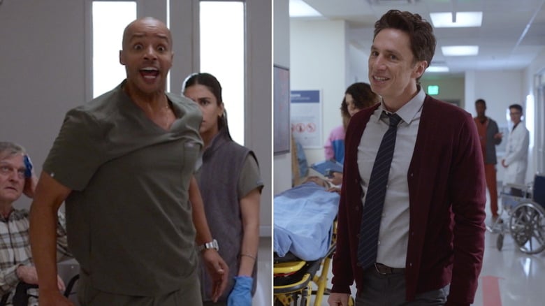 scrubs revival: jd, turk & co. vereint – entdecke die ersten fotos des neustarts der beliebten serie.